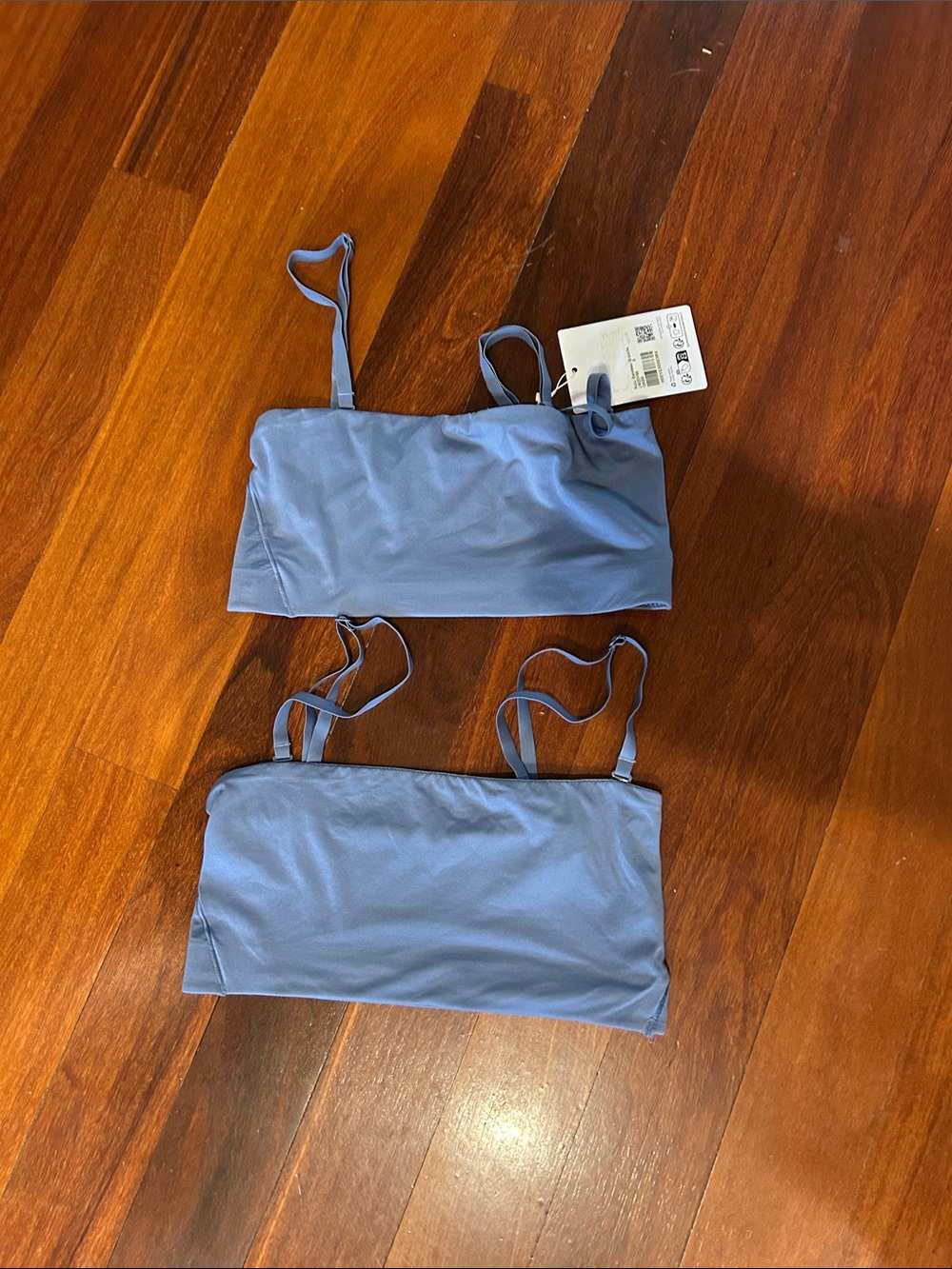 Lululemon Nulu Bandeau bralette Blue Double Bandeau Tank Tops ( set of 2) New 6